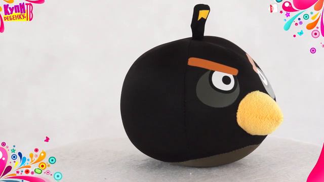 Подушкаигрушка антистресс Злая птица, черный, 12см. смотреть онлайн