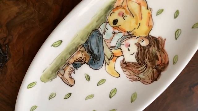 Home decor 32x15 cm hand painted ceramic plate, boy & dog reading book смотреть онлайн