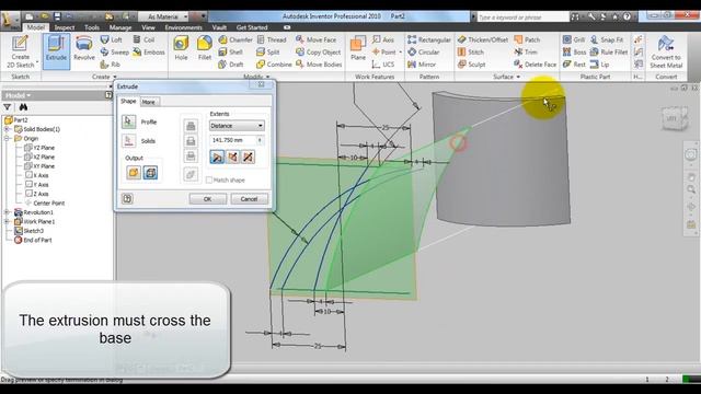 Drawing a fan vane using Autodesk Inventor 2010 смотреть онлайн