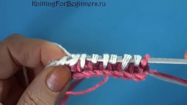 Tunisian crochet pattern Двухцветная путанка Тунисский узор крючком 5 смотреть онлайн