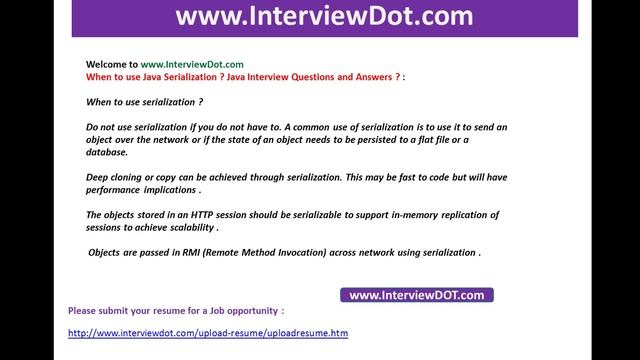 When to use Java serialization Java interview questions and answers смотреть онлайн