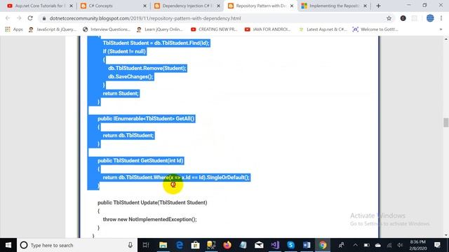 Repository Pattern in Asp.net Core | Constructor Dependency Injection C# | Code First Approach in E смотреть онлайн