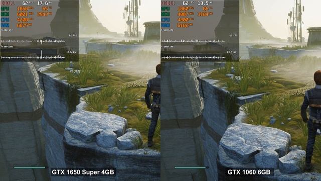 Сравнение GTX 1660, GTX 1650 Super, GTX 1060, RX 5500 XT, RX 580 в Star Wars Fallen Order (Ultra) смотреть онлайн