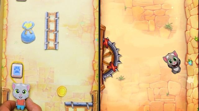 My Talking Tom. Mini games Go Up in real life. Cardboard game. DIY смотреть онлайн