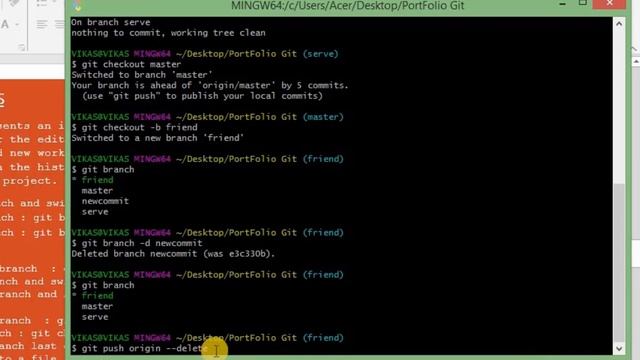 Git branches and branch related commands (Hindi) смотреть онлайн