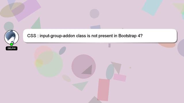 CSS : input-group-addon class is not present in Bootstrap 4? смотреть онлайн