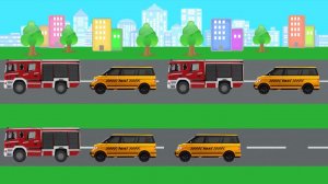 Пожарная машина и Такси. Машинки Развивающие мультики для малышей