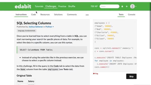 Python Function: SQL Selecting a Column from a Table смотреть онлайн