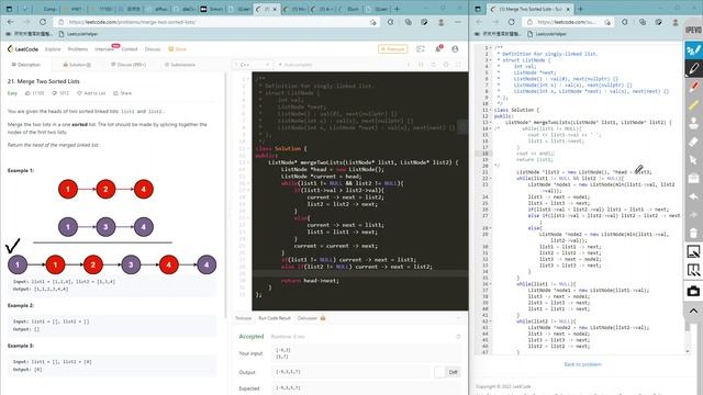 [Day 4] (3/7) Merge Two Sorted Lists (Easy) смотреть онлайн