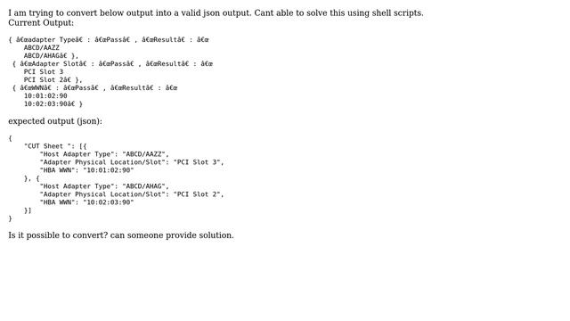 How to convert JSON multiple value output into proper JSON format? смотреть онлайн