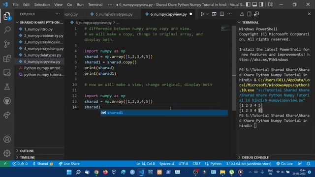 NumPy Array Copy and View || Complete Python Numpy Tutorial in Hindi (with Notes) #6 смотреть онлайн