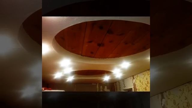 Потолок из гипсокартона, Натяжной, круглый смотреть онлайн