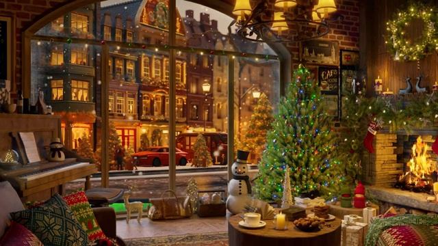 Perfectly Relaxing Christmas Ambience ? Heavenly Christmas Music 2024, Christmas Fireplace #1