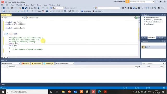 Write your first Program on Atmega32 using Atmel Studio смотреть онлайн