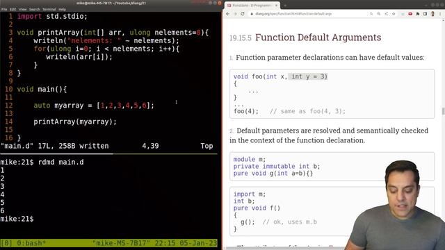 [Dlang Episode 21] D Language - Functions - Part 4 of n - Function Default Parameters смотреть онлайн