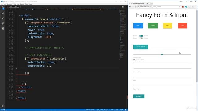 Materialize CSS from Scratch: Lesson 15 - Fancy Form Input Controls смотреть онлайн