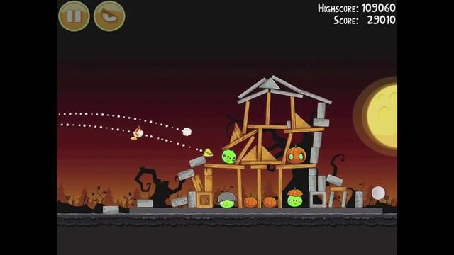 Angry Birds Seasons Trick or Treat 3-11 Halloween 2011 Walkthrough 3 Star