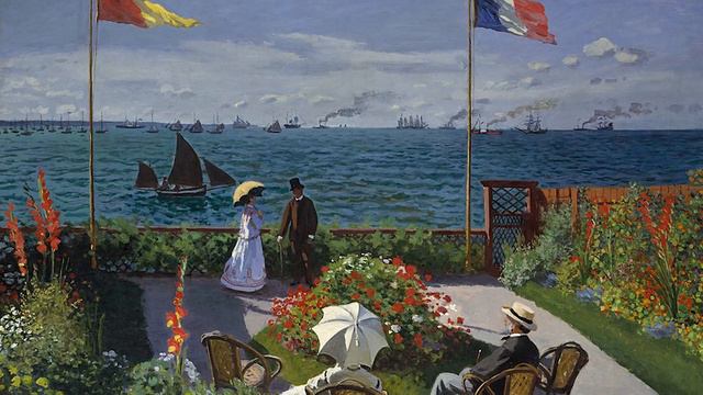 CLAUDE MONET, Garden at Sainte-Adresse (The Metropolitan Museum of Art), Impressionism смотреть онлайн