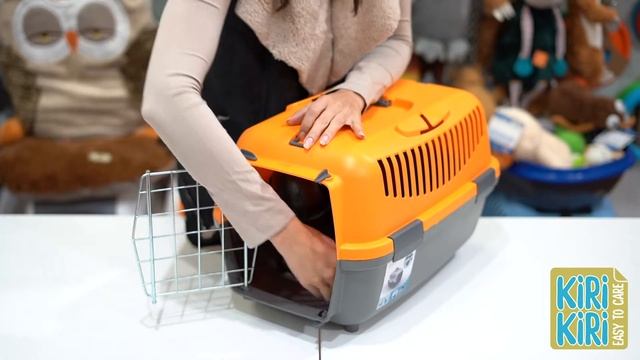 Переноска для животных KIRI-KIRI NOMADE LUX 1 с металл дверцей 48x32x32см тёмн-сероранж до 6кг