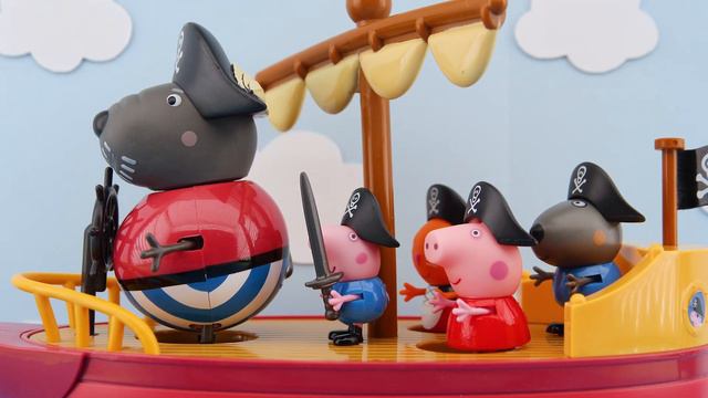 Pirate ship, Pirate Grandpa Dog, dragon fight, pirate journey, Peppa Pig TV, New Peppa смотреть онлайн