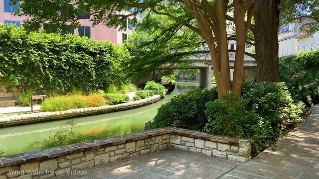 [4K] River Walk In San Antonio Texas USA - Virtual Walking Tour & Travel Guide ? Binaural City Soun