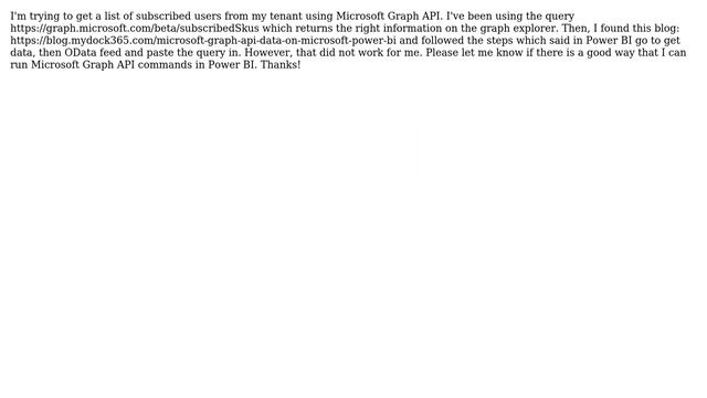How do I read data from Microsoft Graph API into PowerBI? смотреть онлайн