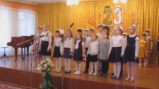 Песня "Быть мужчиной" Концерт. Мл.хор. ДШИ. Бондаренко Елизавета. 2020.02.23. смотреть онлайн