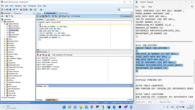 สร้างฐานข้อมูล HR โดยใช้ Oracle Sql developer смотреть онлайн
