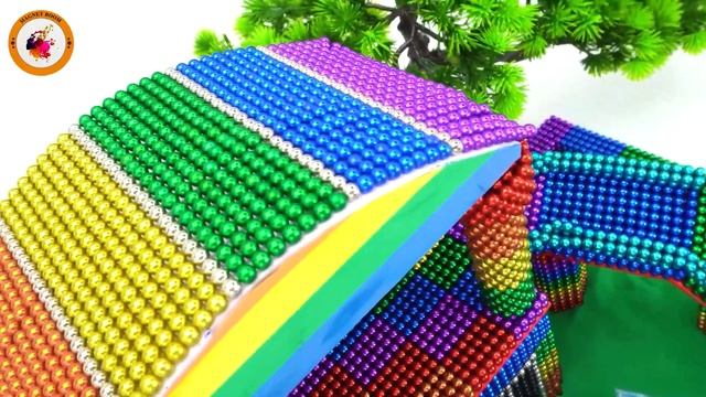 DIY - How To Build Morden Playground With Water Slide And Staircase To Pool From Magnetic Balls смотреть онлайн