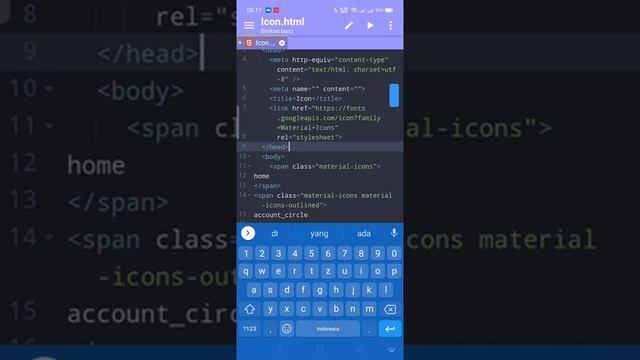 Tutorial ngoding di android - Cara menambahkan Icon&Font dari google ke website html смотреть онлайн
