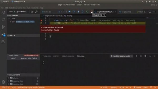 Debugging segmentation faults in C using three methods (VSCode , core file and Valgrind)