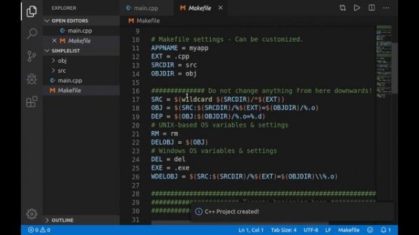 C++ Tutorial for Beginners #2: Visual Studio Code - Makefile & Multi File Extension | (Linux)