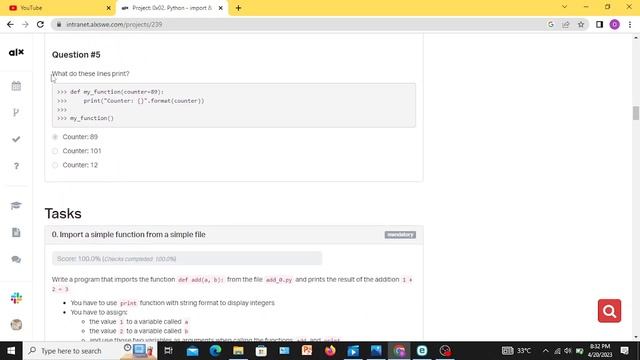 0x02 Python import & modules -- ALX Quiz смотреть онлайн