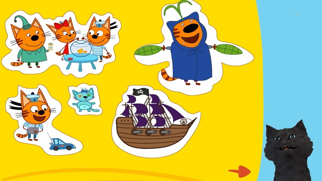 ДЕНЬ С ТРЕМЯ КОТАМИ НАПОЛНЯЕМ АЛЬБОМ КНИЖКА НАКЛЕЙКА ИГРА С ГОВОРЯЩИМ СУПЕР КОТОМ (ТРИ КОТА) смотреть онлайн