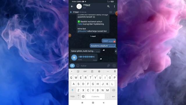 MATNLARNI O'ZBEK TILDA O'QIB BERUVCHI TELEGRAM BOT смотреть онлайн
