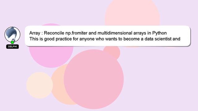 Array : Reconcile np.fromiter and multidimensional arrays in Python смотреть онлайн
