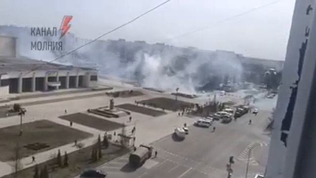 Energodar. Russian Soldiers Fire At The City Center, Disperse