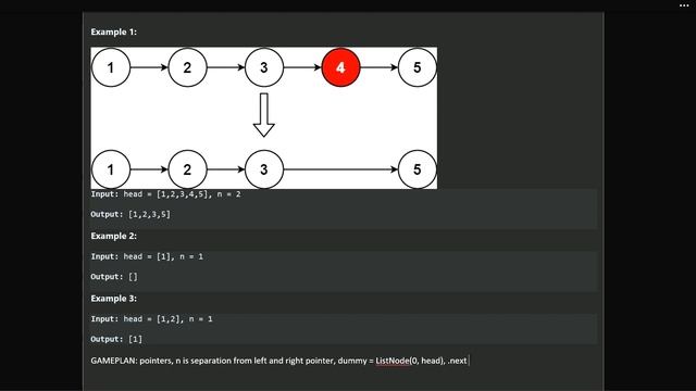 Leetcode 19 Remove Nth Node From End of List смотреть онлайн