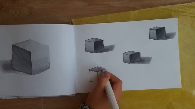 как нарисовать куб ! смотреть онлайн