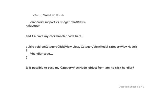 Android : Android Data Binding pass arguments to onClick method смотреть онлайн