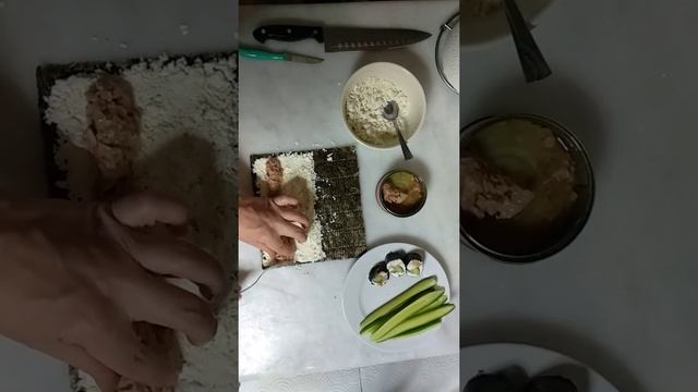 Роллы из нори с белковой начинкой / No Rice Sushi Roll / Lowcarb