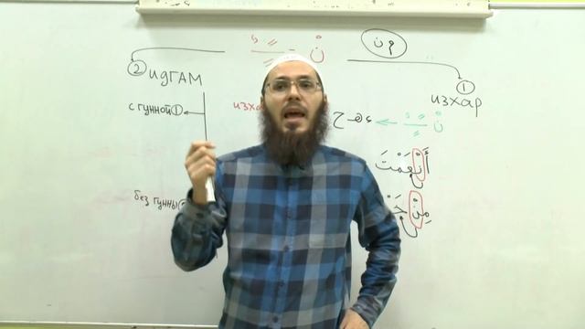 Муаллим Сани - правила чтения Корана 32 (ن с сукуном или танвин) смотреть онлайн