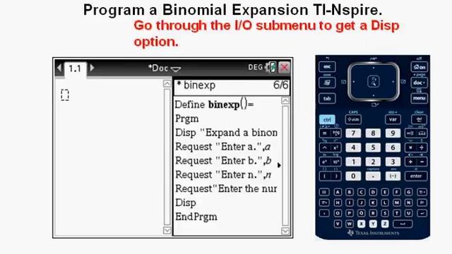 Program a Binomial Expansion with a TI Nspire CX Calculator смотреть онлайн