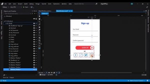 WPF Tutorial : XAML UI design in Visual studio blend 2019 | Pop Up Animation | C# WPF