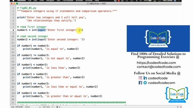 Learn Python | Ep.6: Decision Making The if Statement and Comparison Operators | CodeOfCode смотреть онлайн
