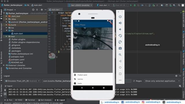 Flutter : Video player integration in your app using Better Player| Add+ Subtitles | Source in desc смотреть онлайн
