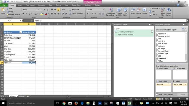 Excel Power Query # 3, Pivot and UnPivot data in Power Query смотреть онлайн