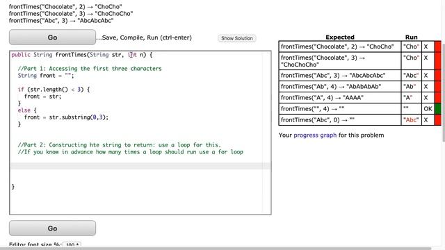 Codingbat - frontTimes (Java) смотреть онлайн