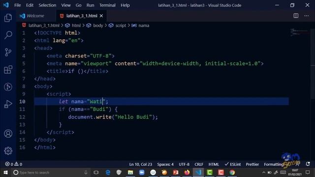 JavaScript 3.1 Conditional Statement (if () , if () else, if () else if (), switch)) смотреть онлайн