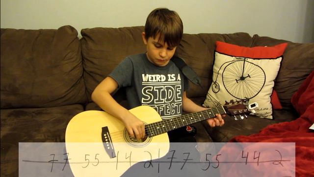 How to Play Twinkle Twinkle Little Star on Guitar смотреть онлайн